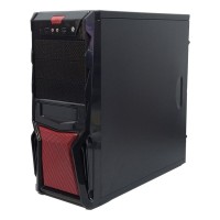Carcasa Middle Tower Warrior + Sursa 450W, Negru/Rosu Carcasa Middle Tower Warrior + Sursa 450W, Negru/Rosu