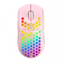 Mouse Nou IBLANCOD BL110, 3200dpi, 5 Butoane, RGB, Roz, Wireless