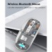 Mouse Nou M133, 2400dpi, 5 Butoane, Indicator Nivel Baterie, Transparent, Gri, Wireless + Bluetooth