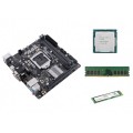 Kit Placa de Baza Second Hand Asus PRIME H310I-PLUS R2.0 + Procesor Intel Core i3-8100 3.60GHz, 8GB DDR4, SSD 256GB NVME, Shield, Cooler