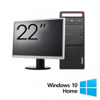 Pachet Calculator Refurbished LENOVO M800 Tower, Intel Core i3-6100 3.70GHz, 8GB DDR4, 512GB SSD, DVD-ROM + Monitor 22 Inch + Windows 10 Home Pachet Calculator Refurbished LENOVO M800 Tower, Intel Core i3-6100 3.70GHz, 8GB DDR4, 512GB SSD, DVD-ROM + Monitor 22 Inch + Windows 10 Home