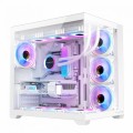 Carcasa Noua Pro Gaming Elite White, Cube Tower, ATX, Fara Sursa, 7x Fan ARGB, Controller ARGB, Telecomanda Carcasa Noua Pro Gaming Elite White, Cube Tower, ATX, Fara Sursa, 7x Fan ARGB, Controller ARGB, Telecomanda