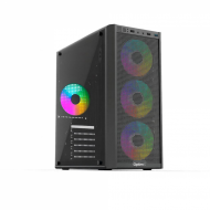 Carcasa ATX cu sursa 500W OptimX Prime, Iluminare RGB Reglabilă, Sticlă Temperată 4 ventilatoare aRBG de 120mm, design premium Carcasa ATX cu sursa 500W OptimX Prime, Iluminare RGB Reglabilă, Sticlă Temperată 4 ventilatoare aRBG de 120mm, design premium