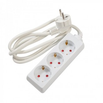 Prelungitor Spacer, Schuko x 3, conectare prin Schuko (T), cablu 1.5 m, 16 A, protectie copii, alb Prelungitor Spacer, Schuko x 3, conectare prin Schuko (T), cablu 1.5 m, 16 A, protectie copii, alb