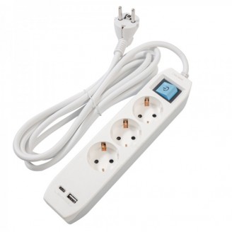 Prelungitor cu USB Spacer PP-3-30-TC-USB, Schuko x 3, Type-C x1, USB 3.1A x 1, cablu 3m, 16A, max. 3500W, protectie copii, intrerupator, gri Prelungitor cu USB Spacer PP-3-30-TC-USB, Schuko x 3, Type-C x1, USB 3.1A x 1, cablu 3m, 16A, max. 3500W, protectie copii, intrerupator, gri