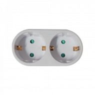 Dublu-stecher Spacer SPMS-2-WH, 2 prize Schuko, 1 stecher Schuko, 16A, max 3500W, protectie copii, alb Dublu-stecher Spacer SPMS-2-WH, 2 prize Schuko, 1 stecher Schuko, 16A, max 3500W, protectie copii, alb