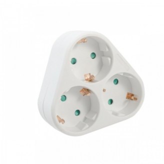 Triplu-stecher Spacer SPMS-3-WH, 3 prize Schuko, 1 stecher Schuko, 16A, max 3500W, protectie copii, alb Triplu-stecher Spacer SPMS-3-WH, 3 prize Schuko, 1 stecher Schuko, 16A, max 3500W, protectie copii, alb