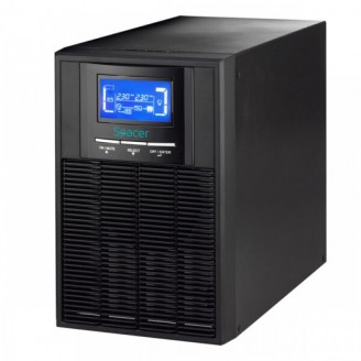 UPS Spacer Online, LCD, 2000VA/ 1800W, AVR, 3 x socket Schuko, display LCD, 4 x baterie 12V/9Ah, conector USB, RS-232, EPO, slot SNMP