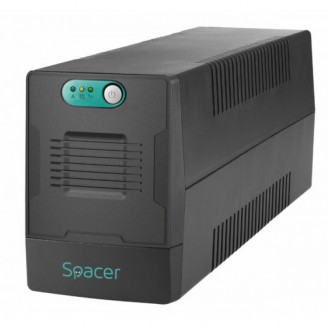 UPS Spacer Line Interactive fara management, 600VA/360W, AVR, 2 x Schuko, LED indicator, 1 baterie 12V/7Ah UPS Spacer Line Interactive fara management, 600VA/360W, AVR, 2 x Schuko, LED indicator, 1 baterie 12V/7Ah