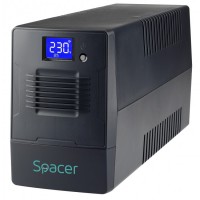 UPS Spacer Line Interactive cu management, LCD, 800VA/480W, AVR, 2 x Schuko, 1 x baterie 12V/9Ah, USB, combo RJ11/RJ45 UPS Spacer Line Interactive cu management, LCD, 800VA/480W, AVR, 2 x Schuko, 1 x baterie 12V/9Ah, USB, combo RJ11/RJ45
