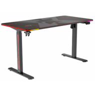 Birou Gaming Serioux Carbon Pro cu iluminare LED RGB, înălțime reglabilă electric, 140x70x73-121cm, 100–240V, metal, Wire Management, negru Birou Gaming Serioux Carbon Pro cu iluminare LED RGB, înălțime reglabilă electric, 140x70x73-121cm, 100–240V, metal, Wire Management, negru