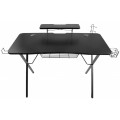 Birou Gaming Genesis Holm 300 RGB, 120x60x75cm, otel, 3 x USB 3.0, încărcare wireless, suport monitor, suport casti, suport cana, telecomanda negru