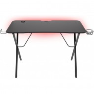 Birou Gaming Genesis Holm 200 RGB, 113x60x75cm, 3 x USB 3.0, suport casti, suport cana, organizator cabluri, MDF si otel, negru Birou Gaming Genesis Holm 200 RGB, 113x60x75cm, 3 x USB 3.0, suport casti, suport cana, organizator cabluri, MDF si otel, negru