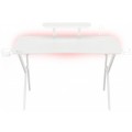 Birou Gaming Genesis Holm 320 RGB, 120x60x75cm, otel, 3 x USB 3.0, încărcare wireless, suport monitor, suport casti, suport cana, telecomanda, alb