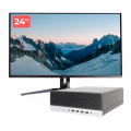 Pachet PC Second Hand HP ProDesk 600 G4 SFF, Intel Core i5-8500 3.00 - 4.10GHz, 8GB DDR4, 256GB NVMe SSD + Monitor 24"